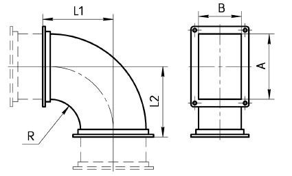 Отвод прямоугольного сечения радиусный